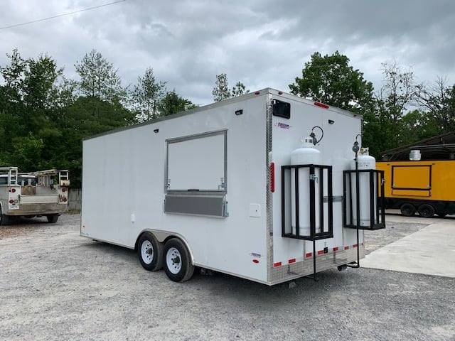 8.5′ x 20′ White V-Nose Concession Food Trailer with Appliances — photo 5