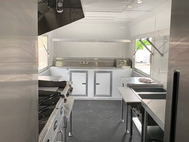8.5′ x 20′ White V-Nose Concession Food Trailer with Appliances — photo 8