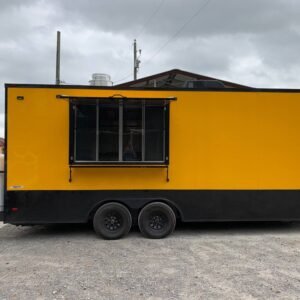 Yellow 8.5 X 20 Vending Concession Food Trailer With Appliances