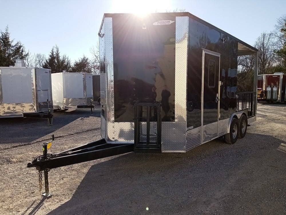8.5′ x 18′ Black BBQ Porch Food Vending Concession Trailer — photo 3