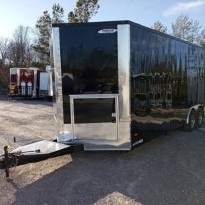 8.5 x 24 Black Pizza Trailer with double-I-beam porch and 7000lb axles - view 3