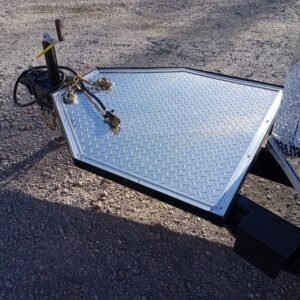 8.5 x 24 Black Pizza Trailer with double-I-beam porch and 7000lb axles - view 4