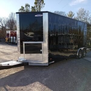 8.5 x 24 Black Pizza Trailer with double-I-beam porch and 7000lb axles - view 7