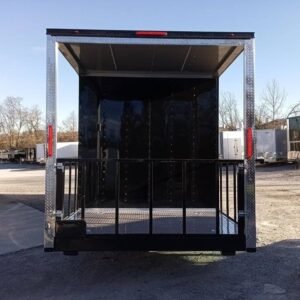 8.5 x 24 Black Pizza Trailer with double-I-beam porch and 7000lb axles - view 11