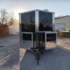 8.5 x 20 Black Vending Trailer with 7-foot porch and grease hood
