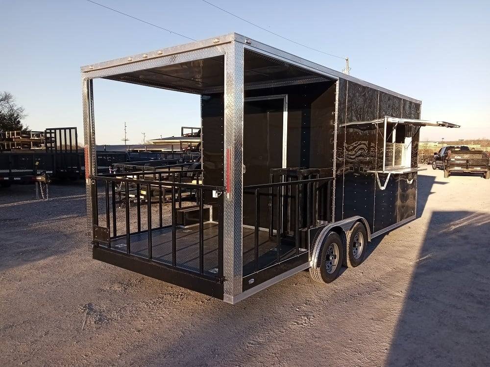 Concession Trailer 8.5′ X 20′ Black Food Catering — photo 14