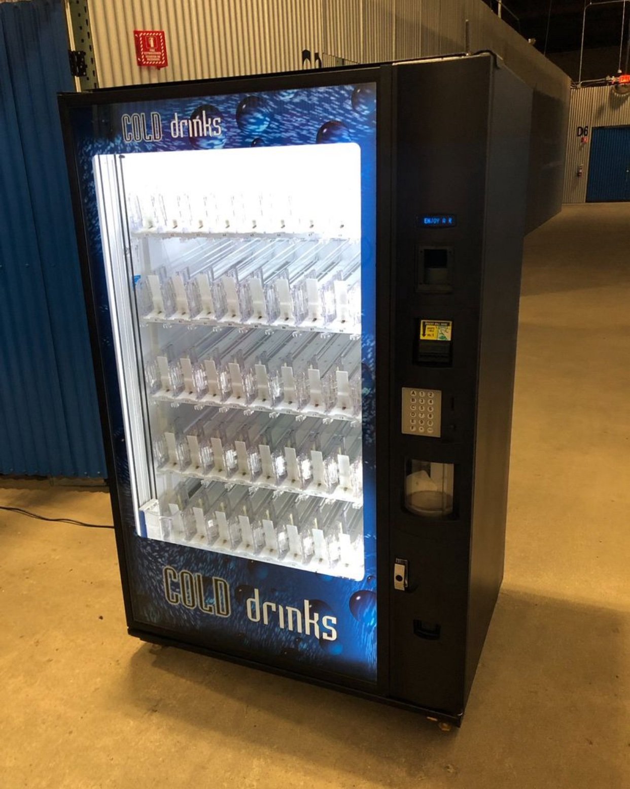 Crane Bevmax 4-5800 Drink Vending Machine Used Crane Bevmax 5800 drink machine, large glass-front elevator beverage vendor - view 3