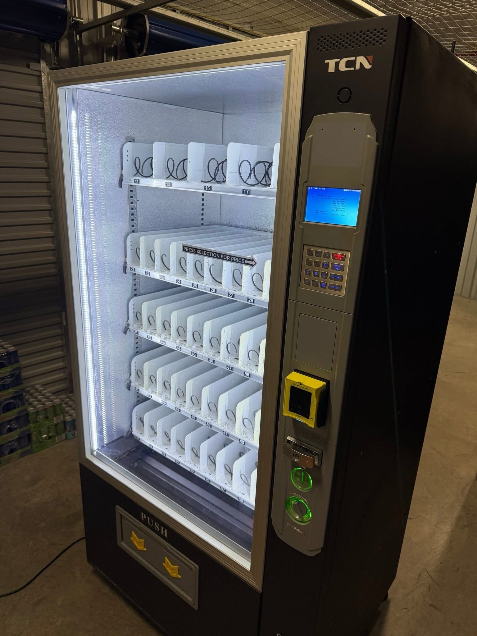 TCN-6G Snack & Drink Vending Machine With credit card reader TCN-6G snack drink vending machine front view - view 3