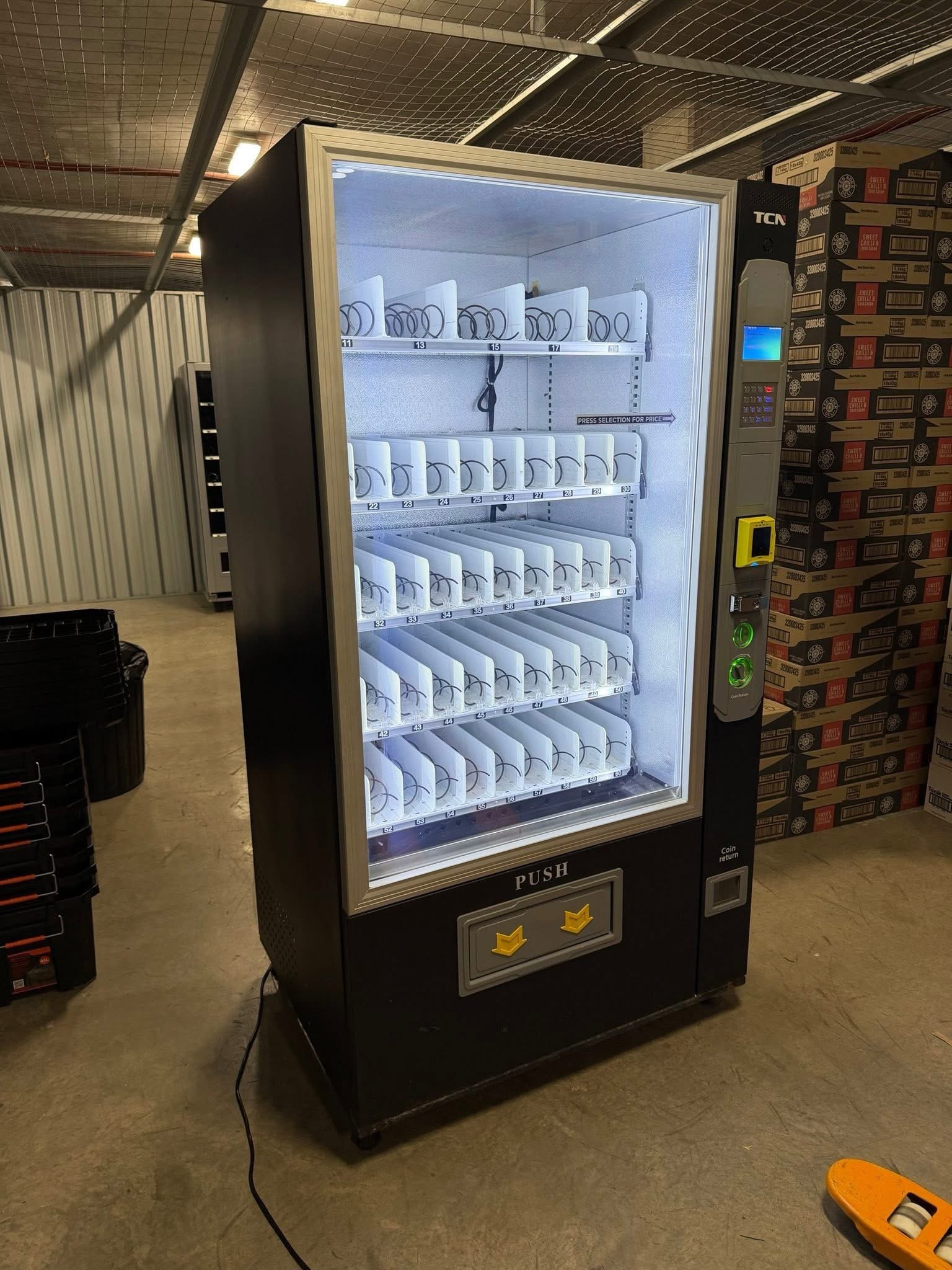TCN-6G Snack & Drink Vending Machine With credit card reader TCN-6G snack drink vending machine front view - view 2