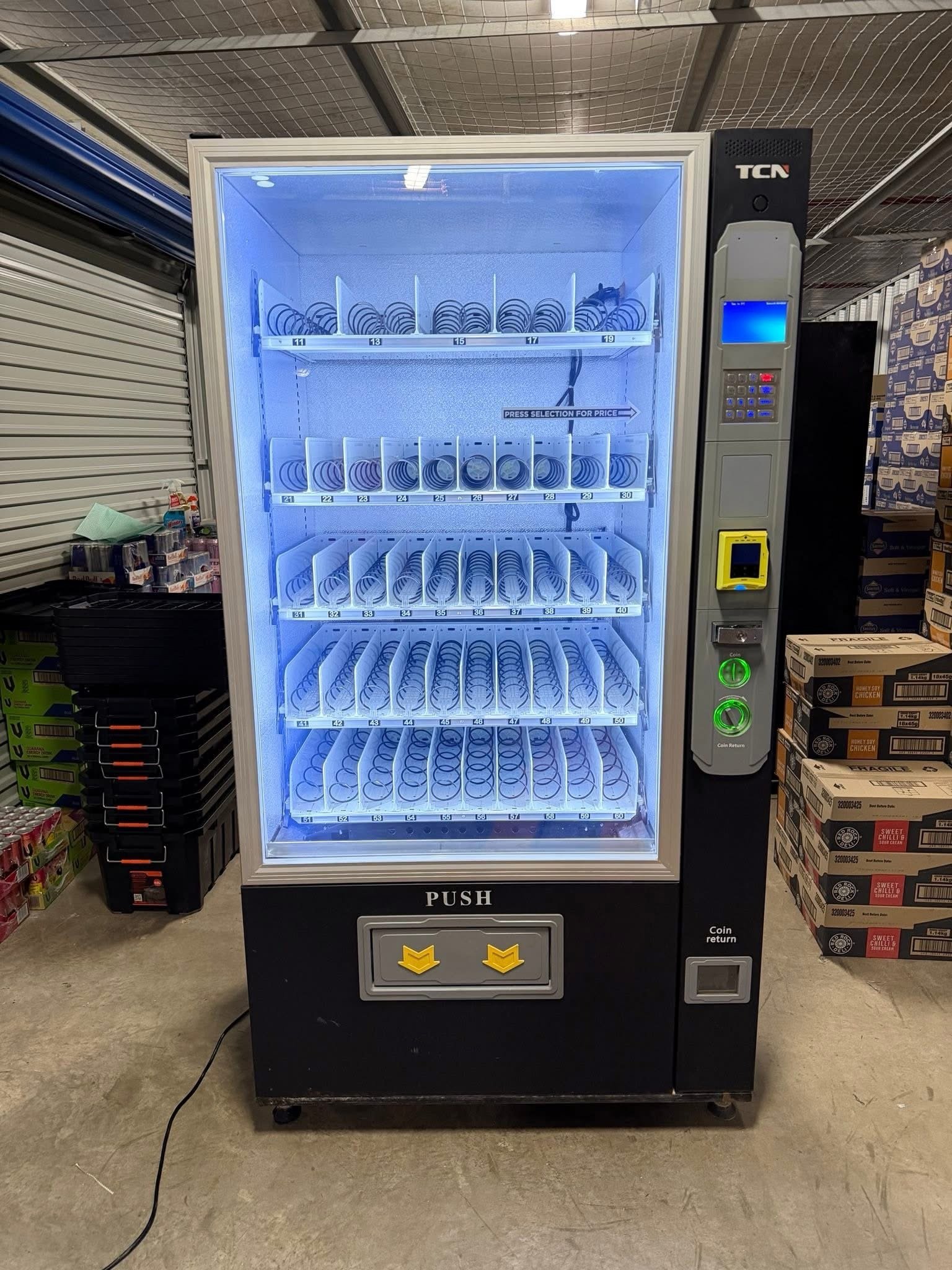 TCN-6G Snack & Drink Vending Machine With credit card reader TCN-6G snack drink vending machine front view