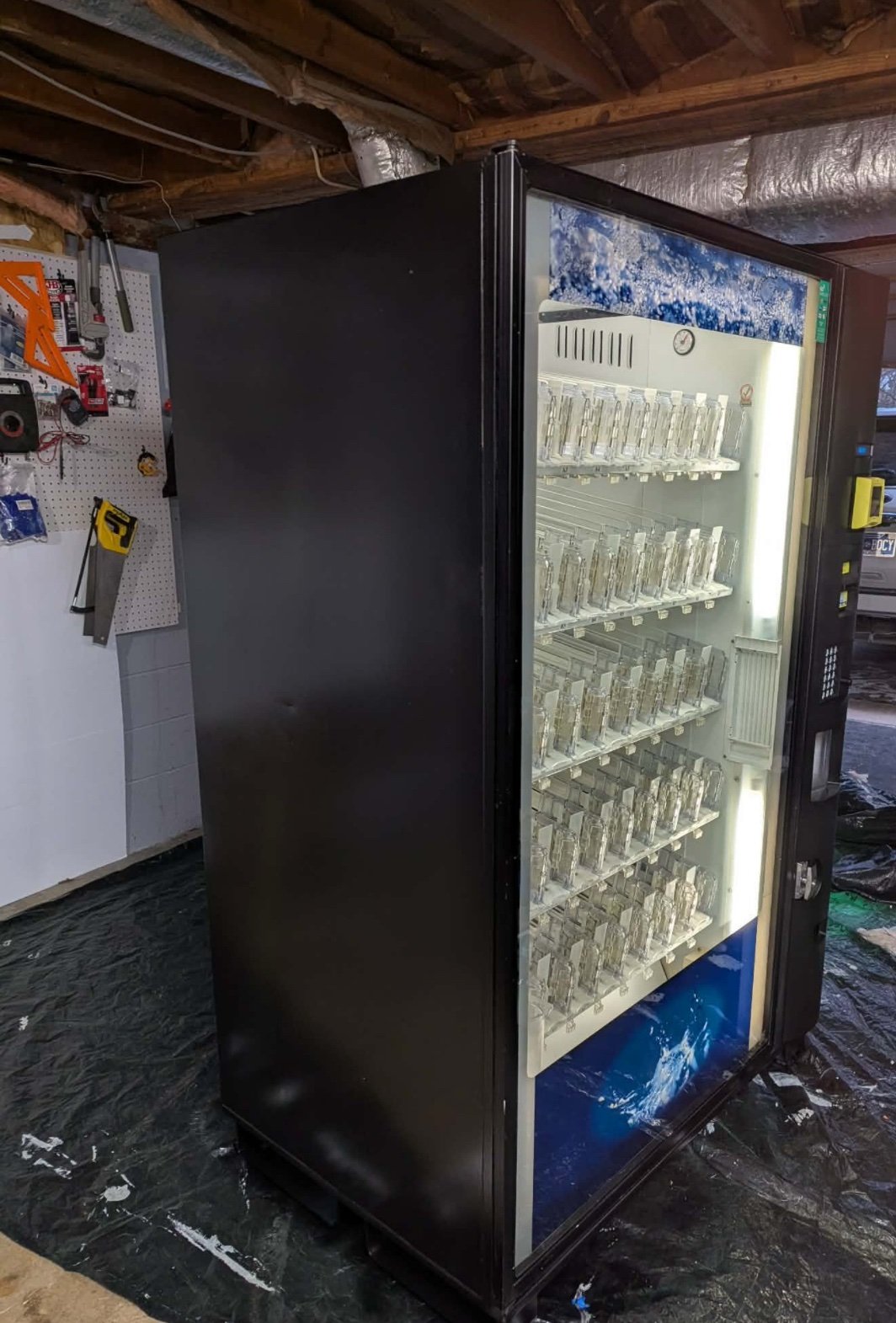 Dixie Narco BevMax 5800 Glass Front Elevator Style Drink Vending Machine with credit card reader