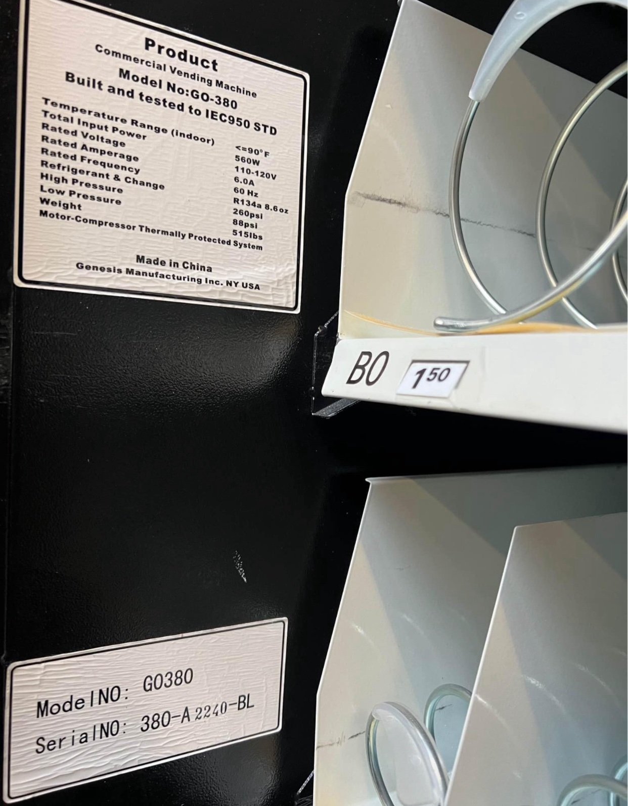 Genesis GO-380 Snack and Drink Combo Vending Machine