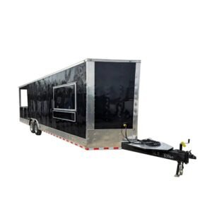 8.5' X 30' Black BBQ Porch Concession Trailer Vending