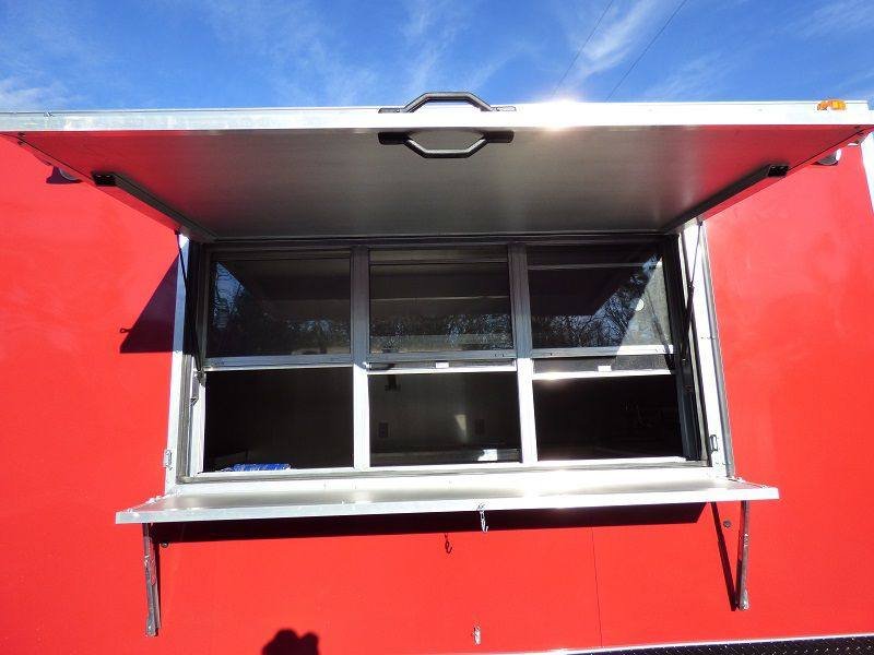Concession Trailer 8.5′ x 28′ Red – Enclosed Food Catering Event — photo 4