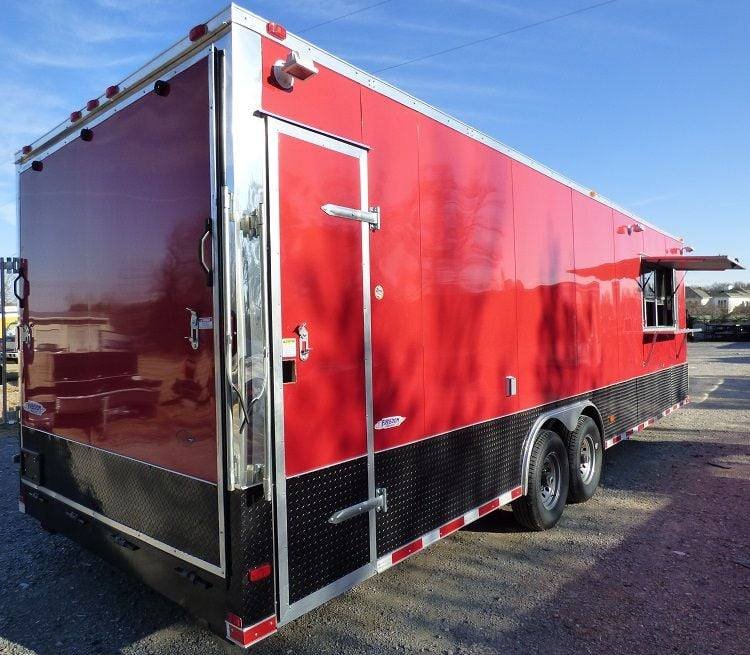 Concession Trailer 8.5′ x 28′ Red – Enclosed Food Catering Event — photo 6
