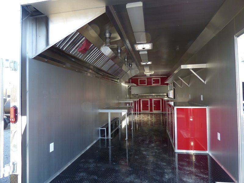 Concession Trailer 8.5′ x 28′ Red – Enclosed Food Catering Event — photo 13