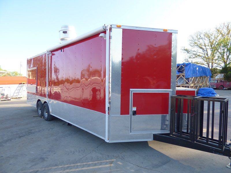 Concession Trailer 8.5′ x 24′ Red – Vending BBQ Catering Food — photo 3