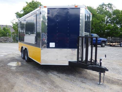 Concession Trailer 8.5’x14′ Indigo Blue and Yellow – Food Catering Event — photo 8