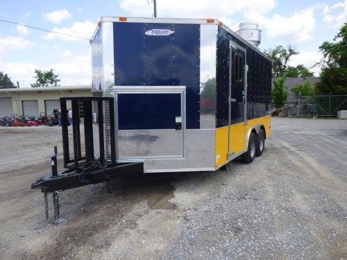 Concession Trailer 8.5’x14′ Indigo Blue and Yellow – Food Catering Event — photo 3