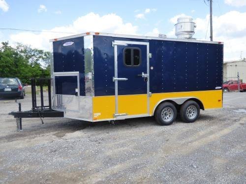 Concession Trailer 8.5’x14′ Indigo Blue and Yellow – Food Catering Event — photo 7