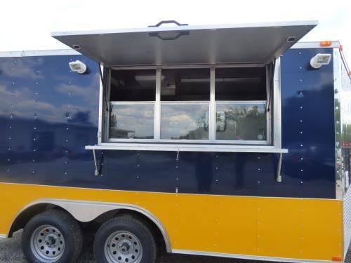 Concession Trailer 8.5’x14′ Indigo Blue and Yellow – Food Catering Event — photo 11
