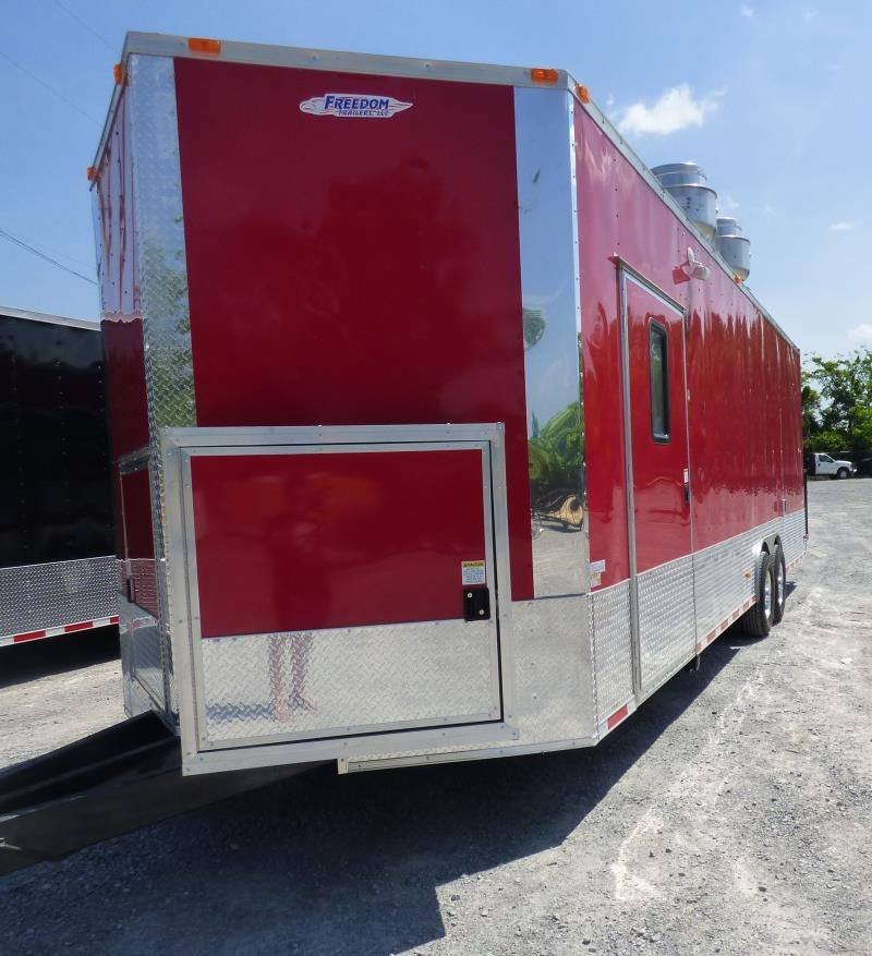 Concession Trailer 8.5’x28′ Red – Food Catering Enclosed Kitchen — photo 6