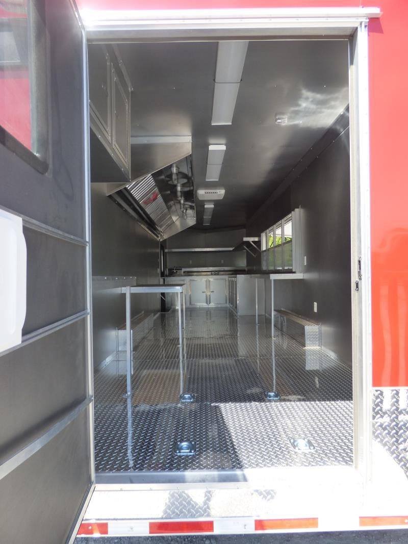 Concession Trailer 8.5’x28′ Red – Food Catering Enclosed Kitchen — photo 5