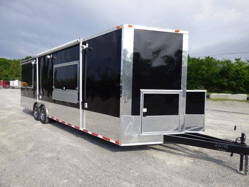Concession Trailer 8.5’x28′ Black – Vending Smoker Style Kitchen — photo 2