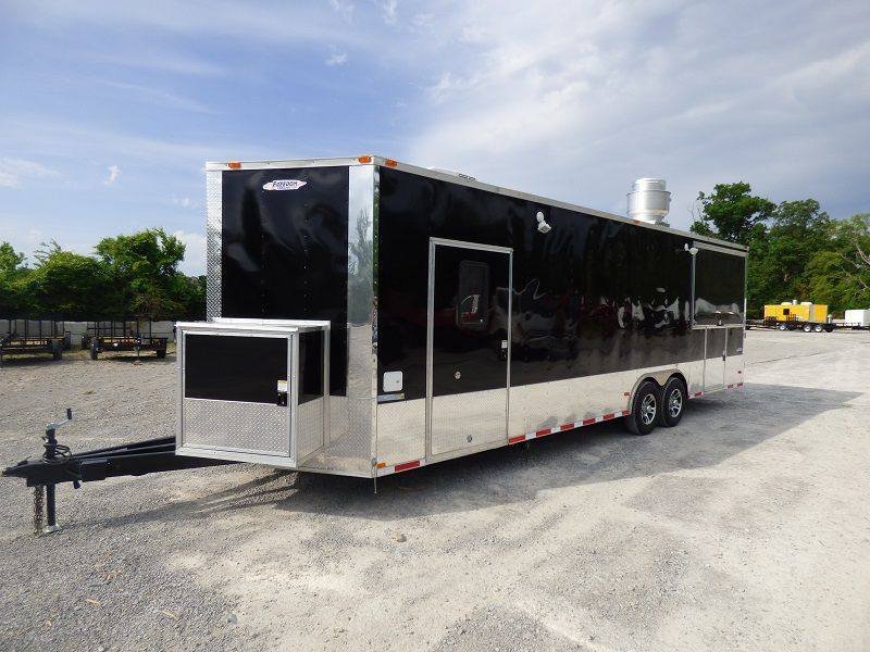 Concession Trailer 8.5’x28′ Black – Vending Smoker Style Kitchen — photo 12