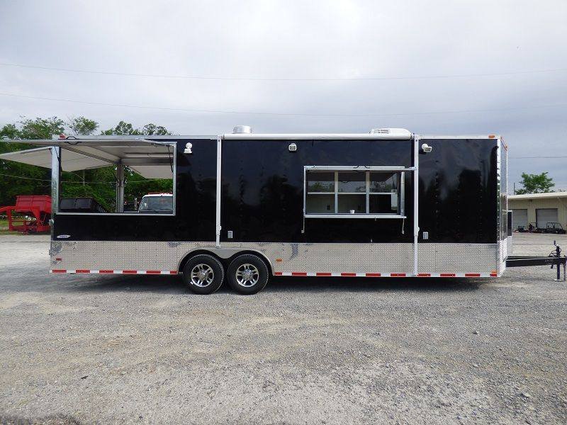 Concession Trailer 8.5’x28′ Black – Vending Smoker Style Kitchen — photo 14