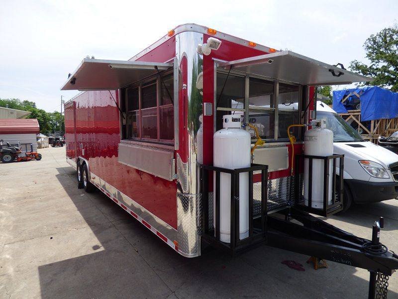 Concession Trailer 8.5’x30′ Red – Smoker BBQ Food Catering — photo 2