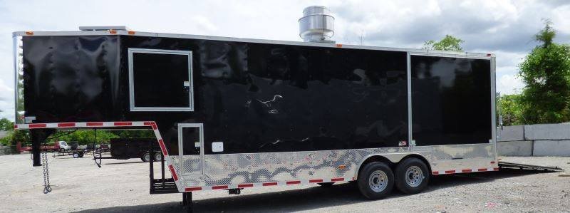 Concession Trailer 8.5′ x 31′ Gooseneck Black – BBQ Catering — photo 4