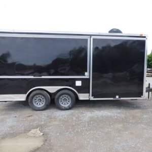 8.5 x 18 Black Pizza Trailer with reinforced oven platform - view 9