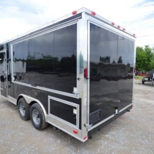 8.5 x 18 Black Pizza Trailer with reinforced oven platform - view 10