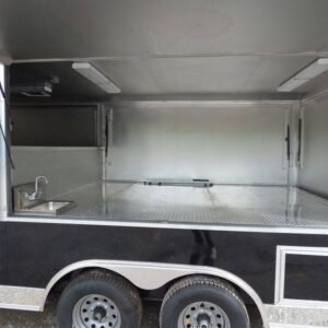 8.5 x 18 Black Pizza Trailer with reinforced oven platform - view 14