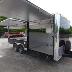 8.5 x 18 Black Pizza Trailer with reinforced oven platform - view 12
