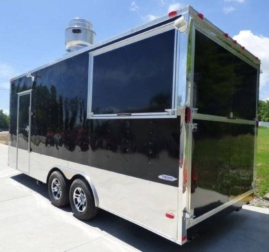 8.5′ x 20′ Black Catering Event Concession Food Trailer — photo 3