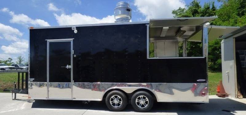8.5′ x 20′ Black Catering Event Concession Food Trailer — photo 11