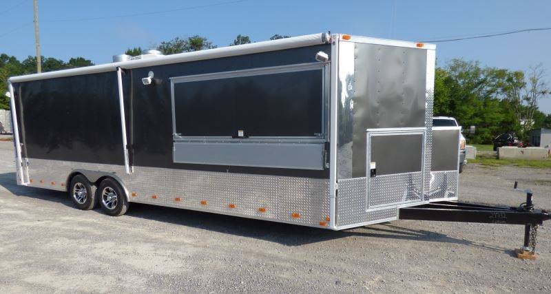 Concession Trailer Charcoal Gray 8.5′ x 24′ Catering Event Food Trailer — photo 15