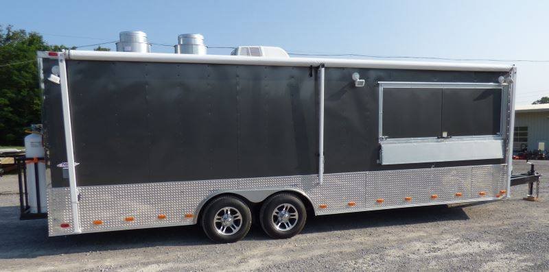 Concession Trailer Charcoal Gray 8.5′ x 24′ Catering Event Food Trailer — photo 9