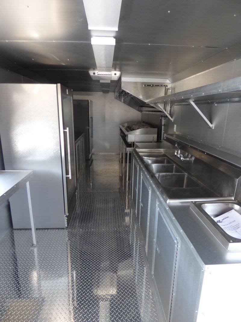 Concession Trailer Charcoal Gray 8.5′ x 24′ Catering Event Food Trailer — photo 8