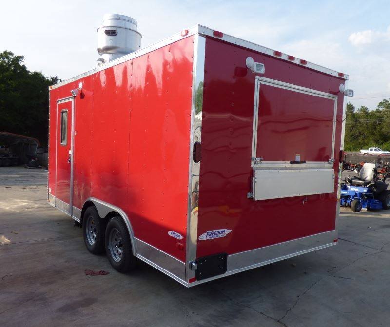 Concession Trailer Red 8.5′ x 16′ Catering Event Food Trailer — photo 3