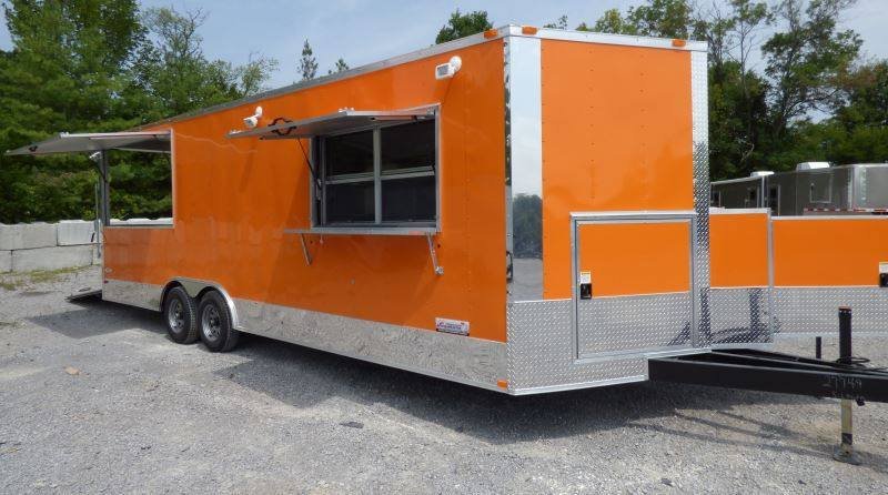 Concession Trailer Orange 8.5′ x 24′ BBQ Catering Food Trailer — photo 6