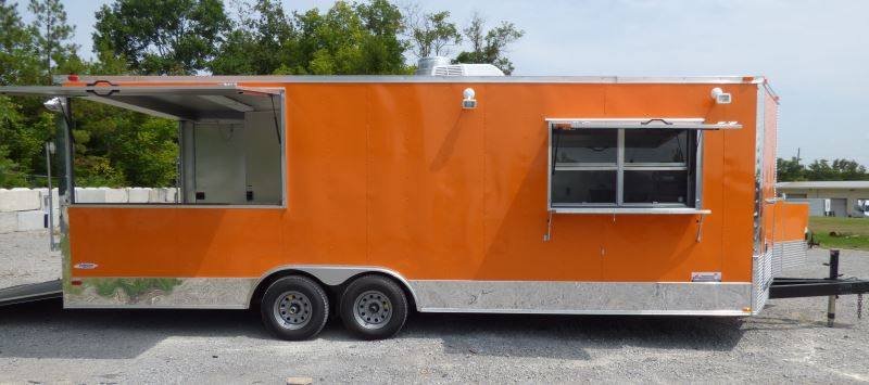 Concession Trailer Orange 8.5′ x 24′ BBQ Catering Food Trailer — photo 3