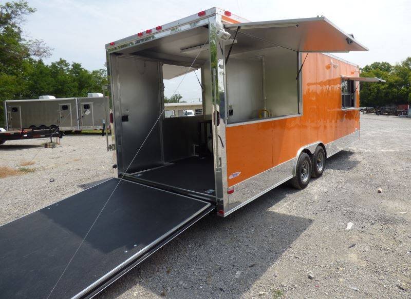 Concession Trailer Orange 8.5′ x 24′ BBQ Catering Food Trailer — photo 12