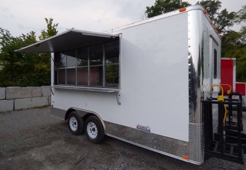Concession Trailer White 8.5′ x 16′ Food Catering Event Trailer — photo 2