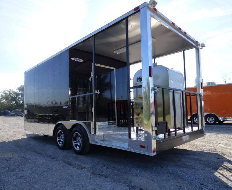 Concession Trailer Black 8.5′ x 20′ BBQ Smoker Event Catering Trailer — photo 3