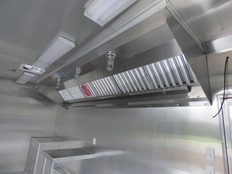 Concession Trailer Gooseneck Charcoal Gray 8.5′ x 36′ BBQ Smoker Event Catering — photo 15
