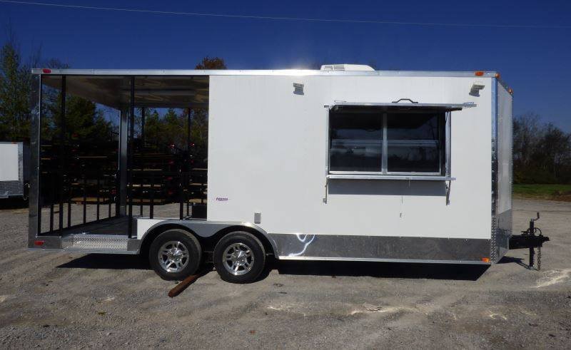 Concession Trailer White 8.5′ x 20′ BBQ Smoker Event Catering — photo 7