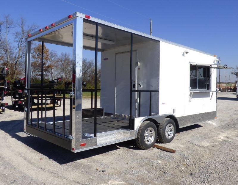 Concession Trailer White 8.5′ x 20′ BBQ Smoker Event Catering — photo 3